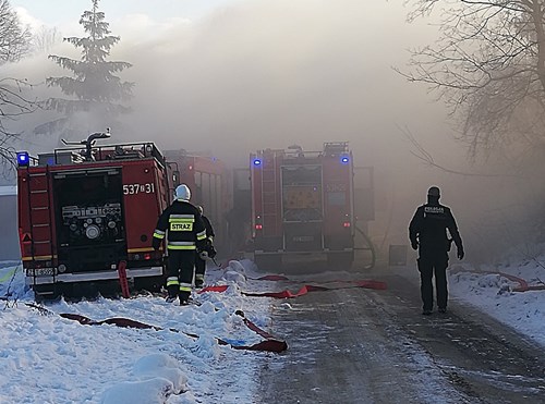 Pożar domu w Ściennem