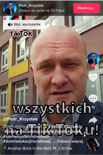 Tik Tok prezydenta Szczecina Piotra Krzystka