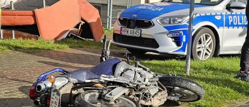 Wypadek pod Stargardem. Motocyklista poszkodowany