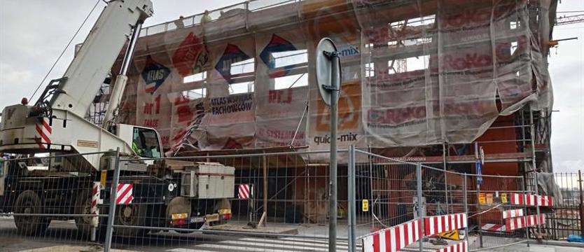 Ulica Korzeniowskiego w Szczecinie z blokadą