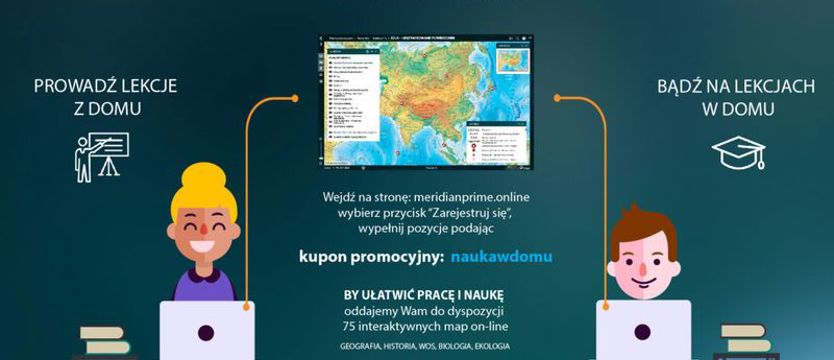 Interaktywna pomoc dla zamkniętych szkół. Meridian udostępnia mapy