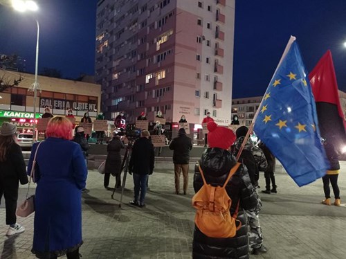 Protest na pl. Adamowicza w Szczecinie