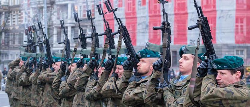 Uroczystości przed popiersiem marszałka Piłsudskiego w Szczecinie