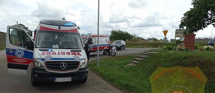Wypadek w gminie Ińsko. Motocykl zderzył się z osobówką