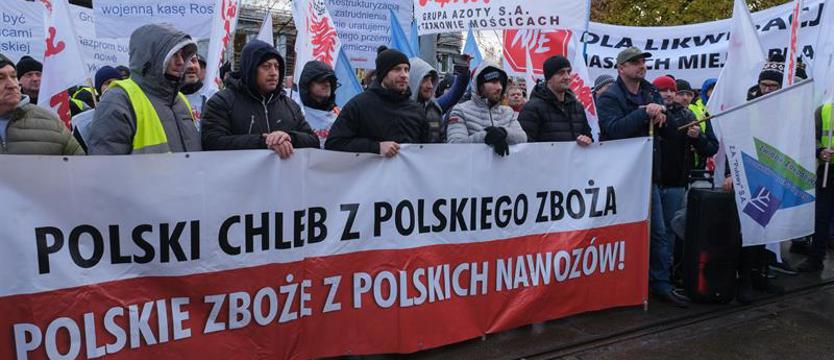 Pracownicy Grupy Azoty protestowali w Szczecinie