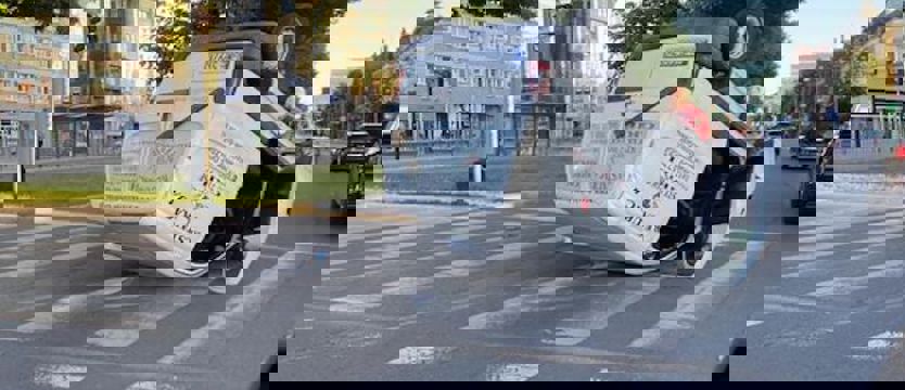 Jechał za szybko? Dachowanie przy "Kaskadzie"