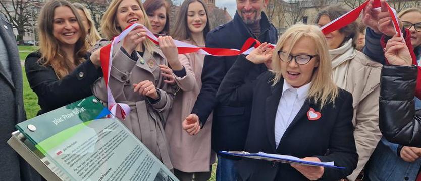 Odsłonięcie nowej tablicy w centrum Szczecina