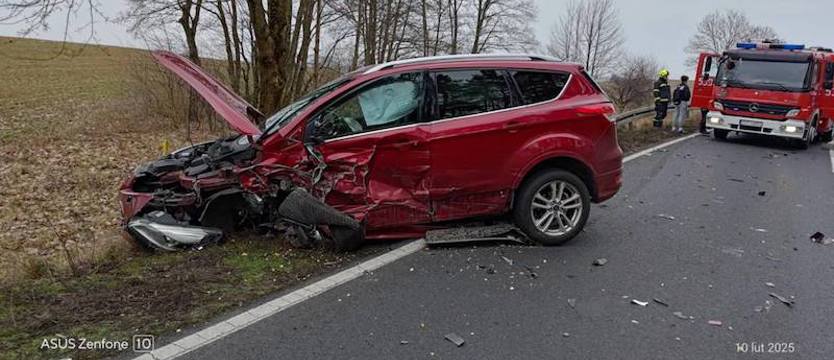 Karambol trzech aut na trasie Suchań-Krąpiel
