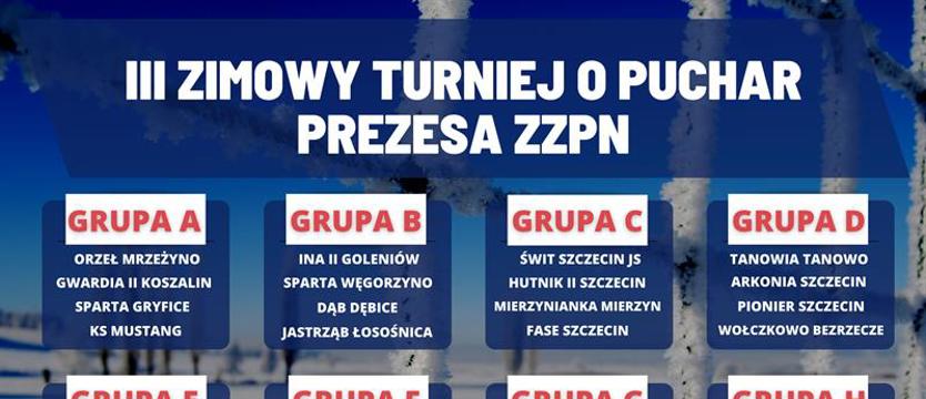 Piłka nożna. Podział na grupy w Zimowym Turnieju o Puchar Prezesa ZZPN pod patronatem "Kuriera"
